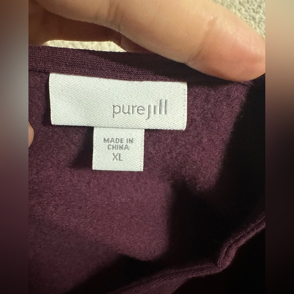 J.Jill Pure Jill long sleeve dress eggplant color size XL - Picture 2 of 9